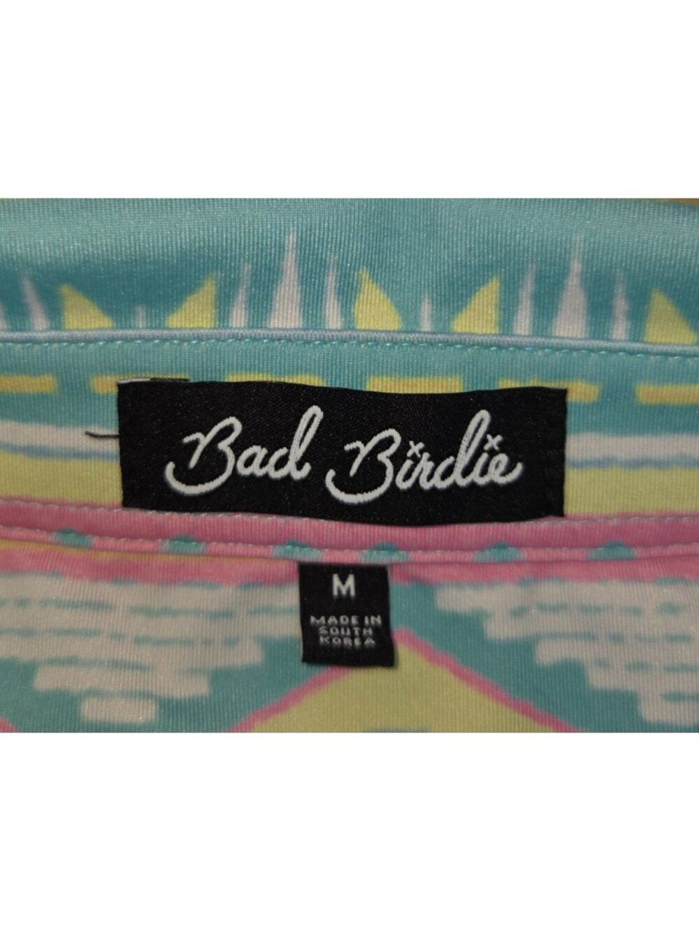 Bad Birdie Mens Aztec Pattern Polo Shirt Size Medium - Picture 5 of 8
